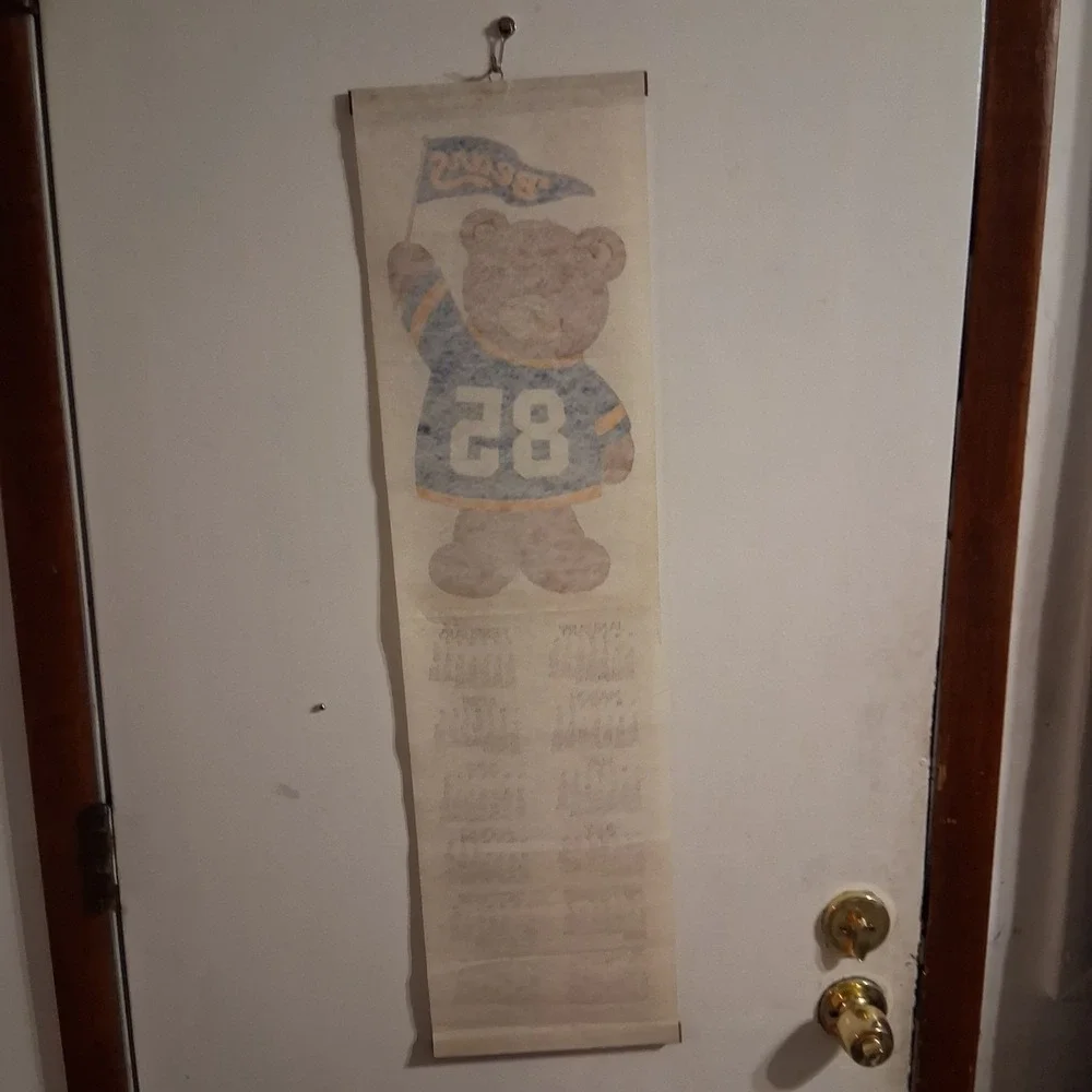 Vintage 1985‎ Teddy Bear Felt Wall Calendar Kitsch Cute!